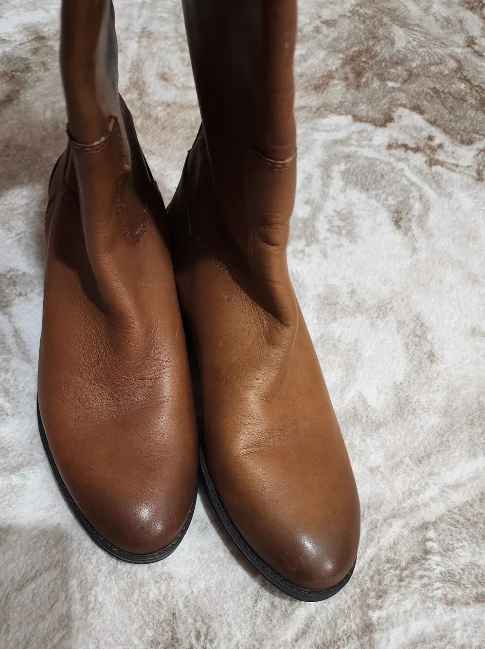 Sam Edelman Women's Knee-High Leather Riding Boots — Tan